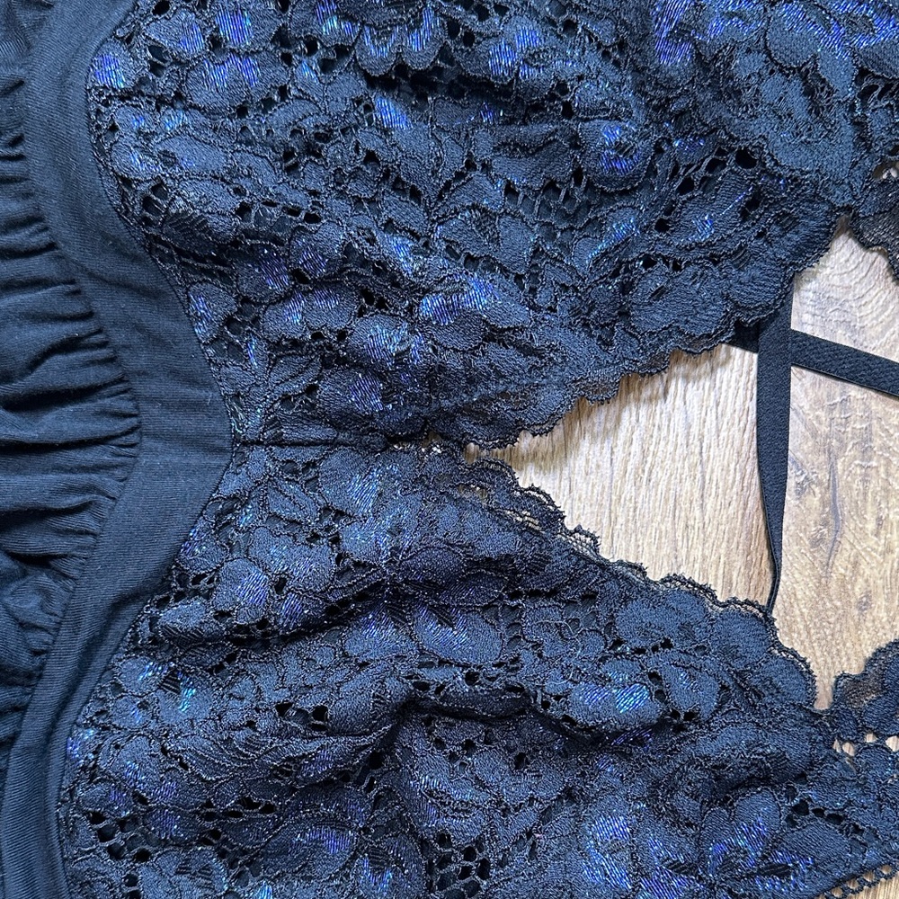 Soma Black Lace Halter Chemise Babydoll Nightie Strappy Back Medium - Picture 3 of 6